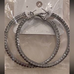 Black Studded Jeweled Fashion EarRings